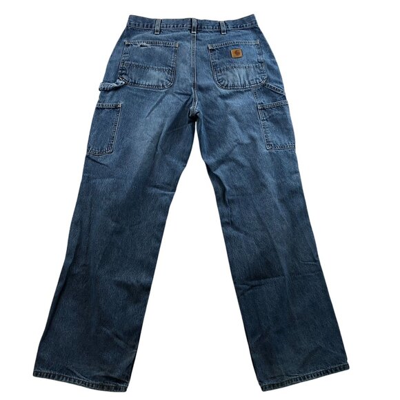 Carhartt Men's B13-DPS Carpenter Jeans Size 33x32 Loose Original Fit Straight - Picture 2 of 14